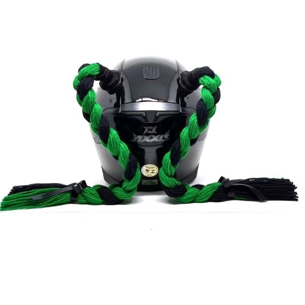 Trança para Capacete Xuca Xuquinha 45cm Preto/Verde Bandeira Trança para Capacete Xuca Xuquinha 45cm Preto/Verde Bandeira