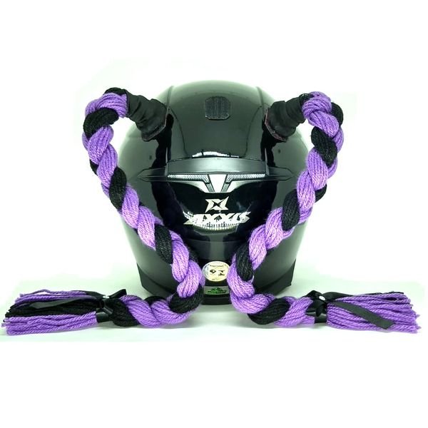 Trança para Capacete Xuca Xuquinha 45 cm Preto/Lilas Trança para Capacete Xuca Xuquinha 45 cm Preto/Lilas
