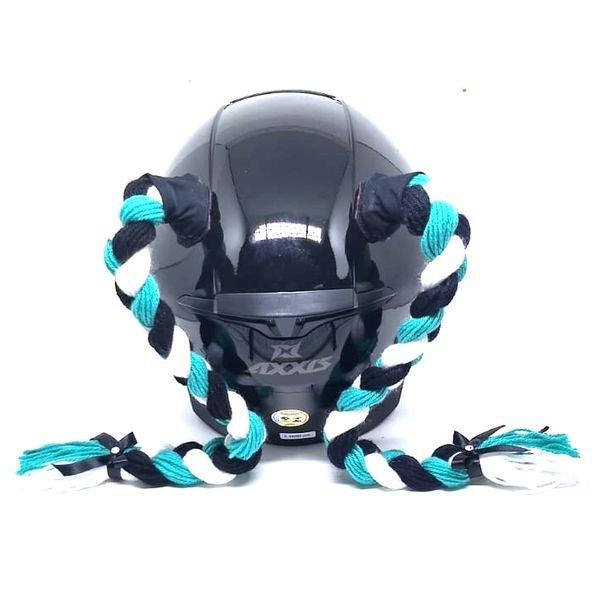 Trança para Capacete Xuca Xuquinha 45cm Preto/Verde/Branco Trança para Capacete Xuca Xuquinha 45cm Preto/Verde/Branco
