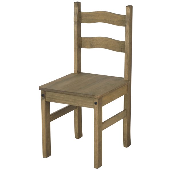 09 cadeira de madeira macica 2 unidades em cera