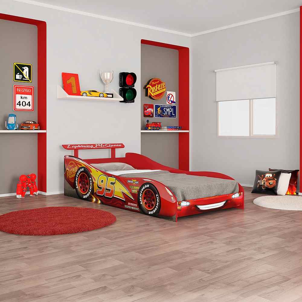 cama solteiro carros disney