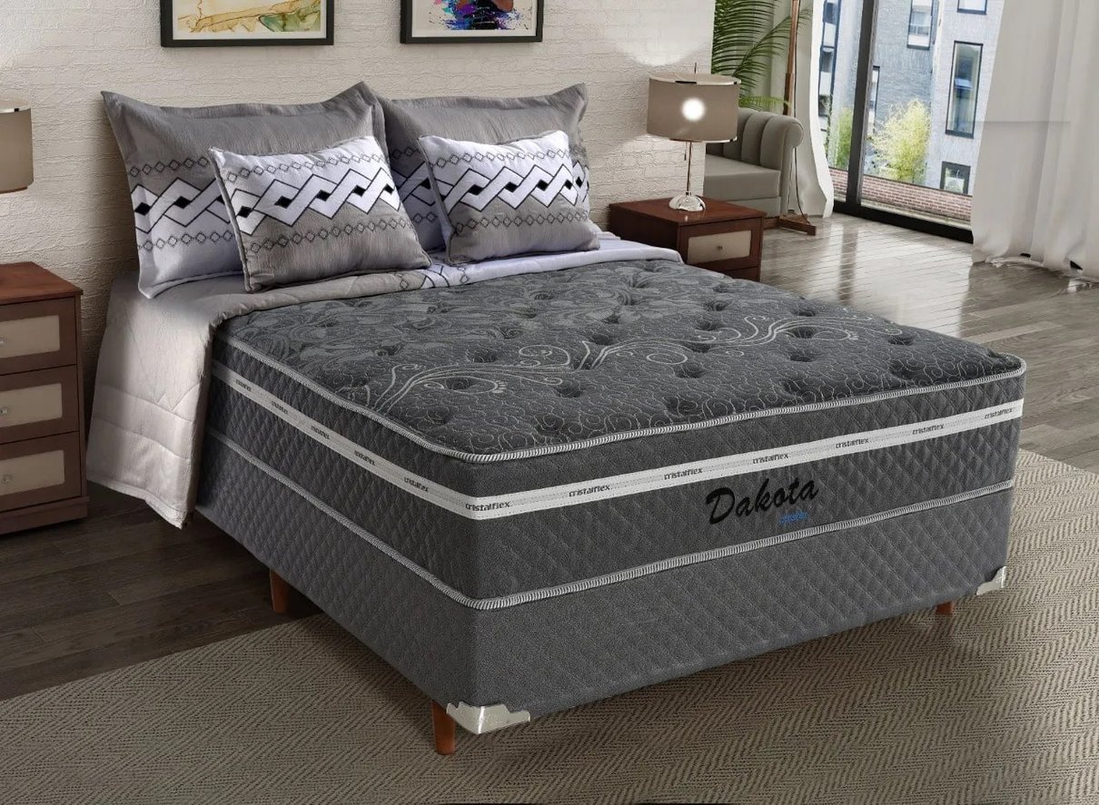 conjunto cama box molas ensacadas 70x138x188 dakota cristalflex