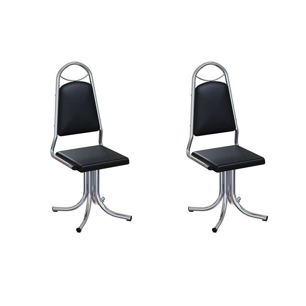 cadeira cromada giratoria c 64 brigatto preto