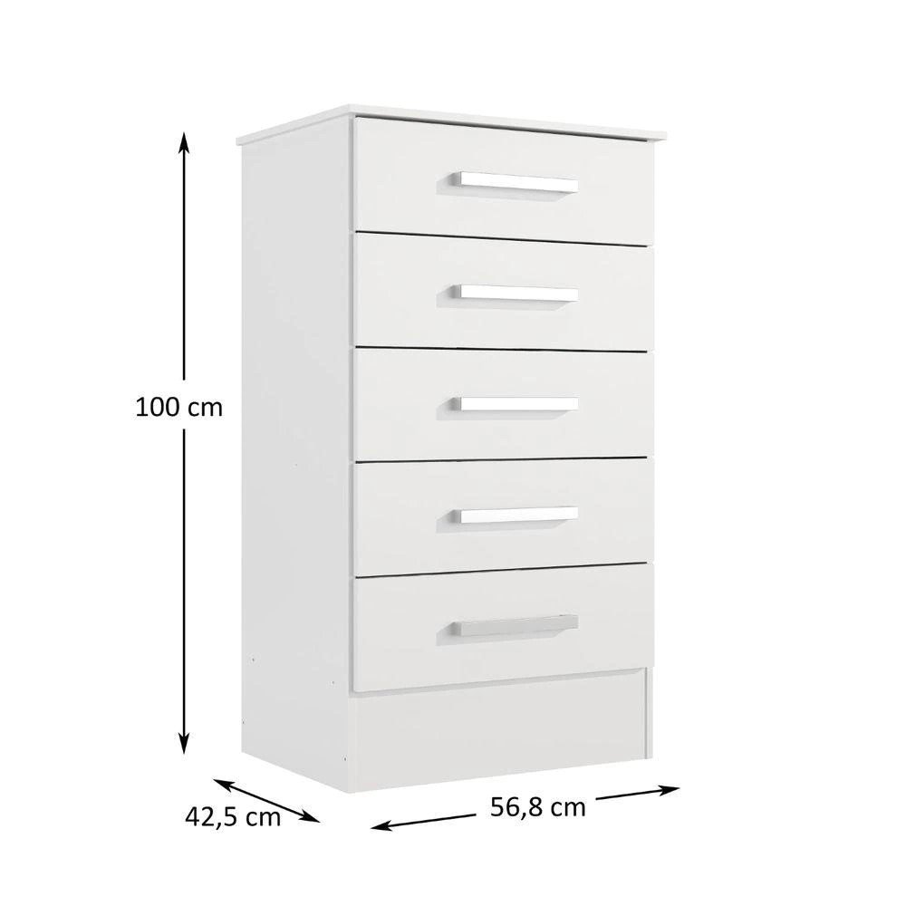 comoda 5 gavetas 0540 prado rodial branco medidas