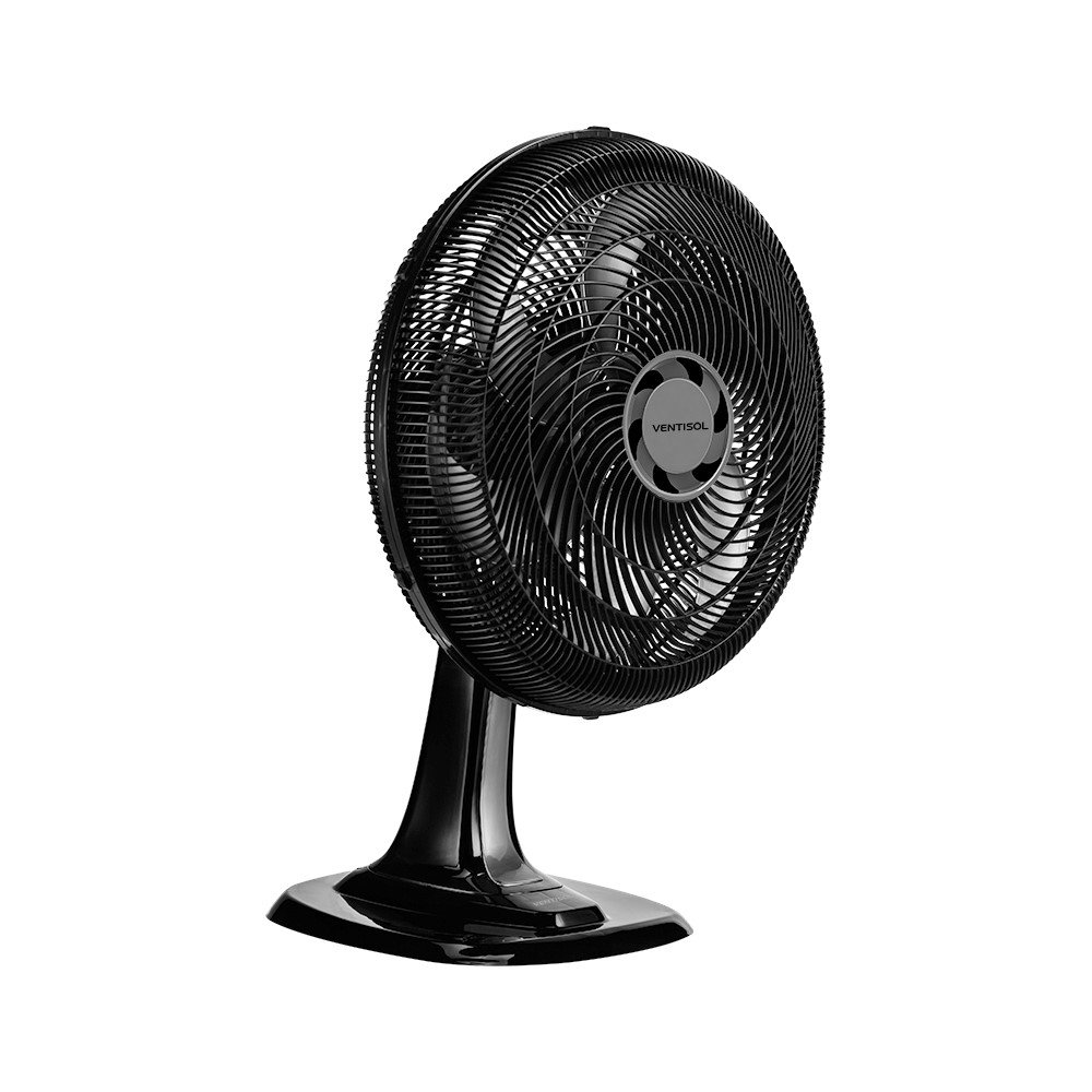 ventilador de mesa turbo 40 cm 6 pas preto 220v ventisol lateral