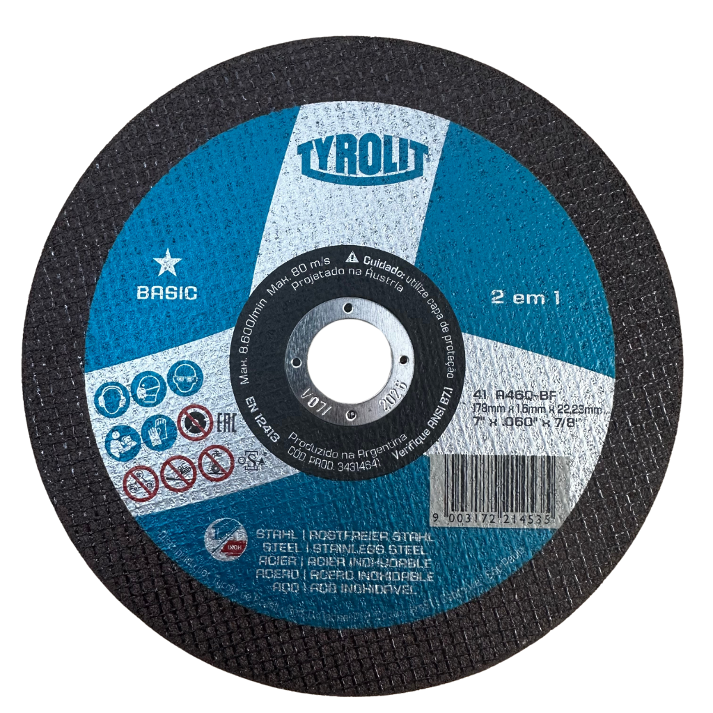 Disco De Corte Basic Para Inox 7 X 1 6 Mm Tyrolit MultiFerramentas 