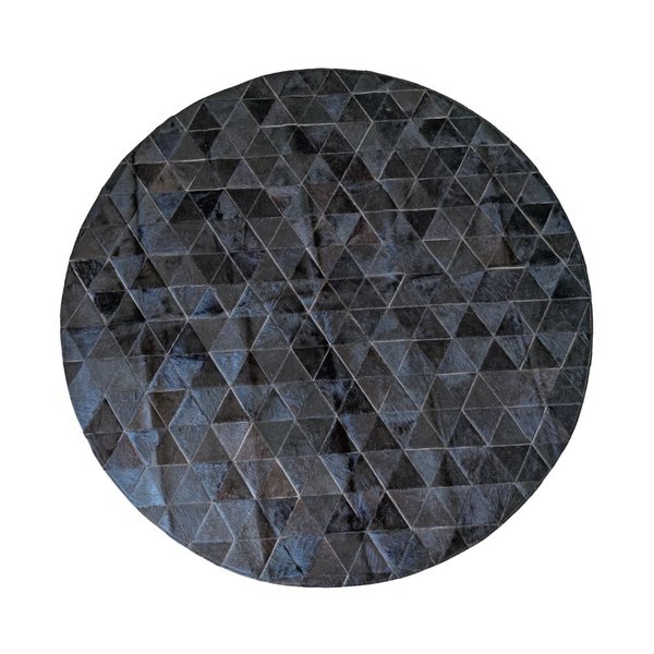 01 tapete de couro modelo 3d preto natural triangulo redondo 15 cm sob medida