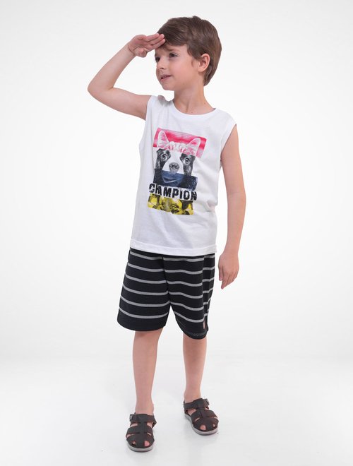 Conjunto Champion Infantil Masculino 2 Peças T-shirt e Bermuda