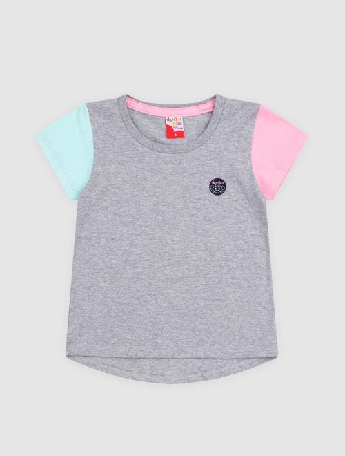 Camiseta Bebê Menina Manga Colorida MESCLA