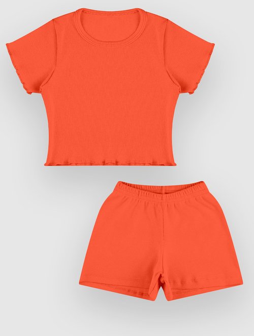01 biegu cj cropped shorts infantil bgif162 laranja neon