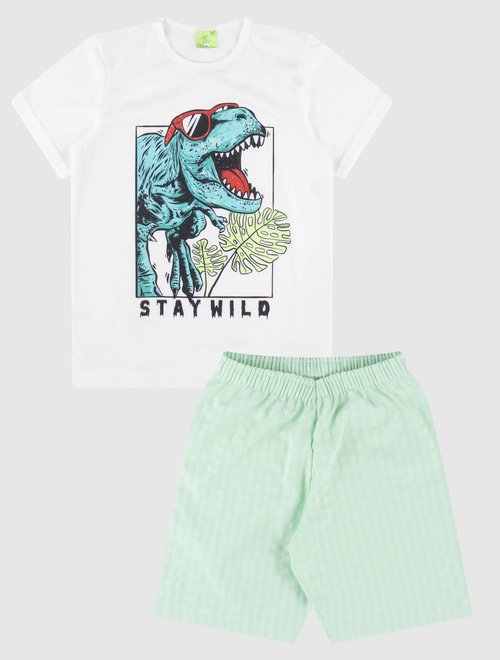12 conjunto bebe e infantil camiseta bermuda menino verao branco verde