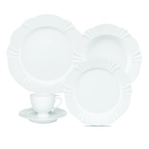 Jogo Chá Porcelana Soleil White 12 Peças Oxford