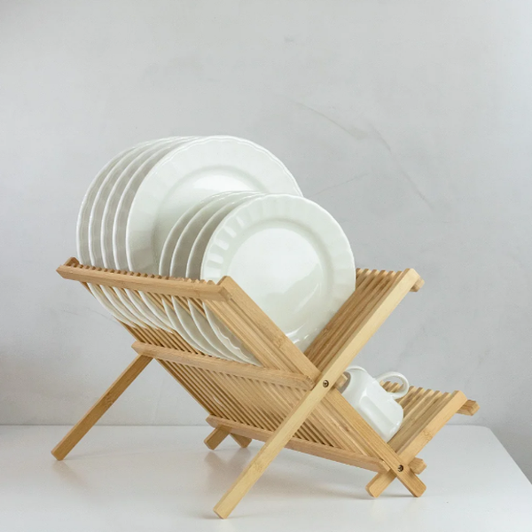 Escorredor De Louças Dobrável Em Bambu Tyft Yoi