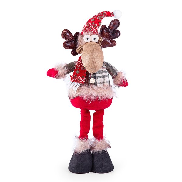 Boneco De Natal Decorativo Em Poliéster Com Ajuste de Altura 42cm Rena
