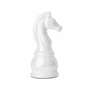 Decoração Peças De Xadrez Preto Rei Rainha E Cavalo Escultura