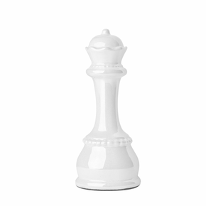 Enfeite Peça de Xadrez Cerâmica Rei e Rainha 11cm BRANCO - Zellare Casa &  Decoração