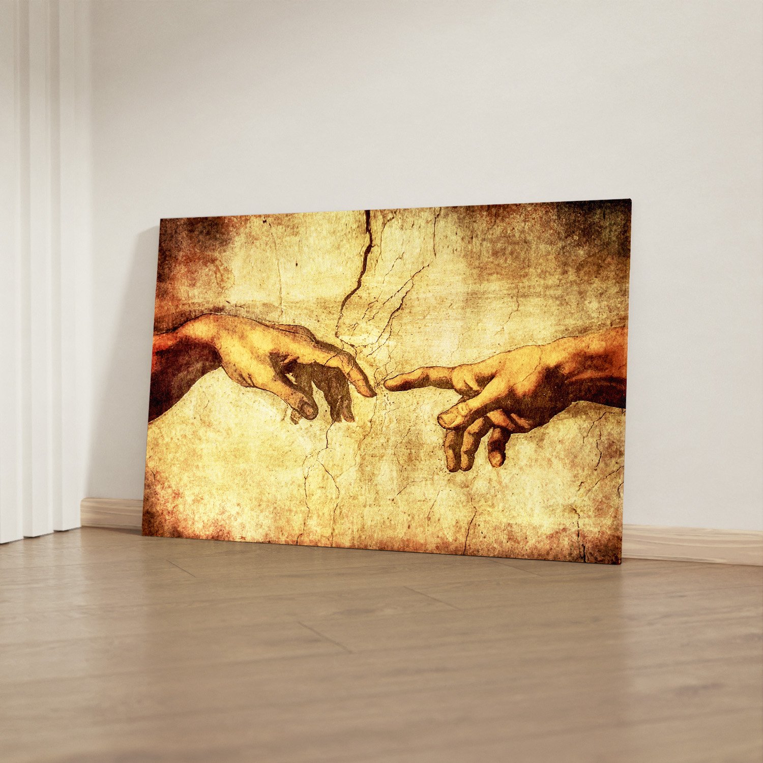 Quadro Decorativo 1 Tela Pintura A criação de Adão | Michelangelo