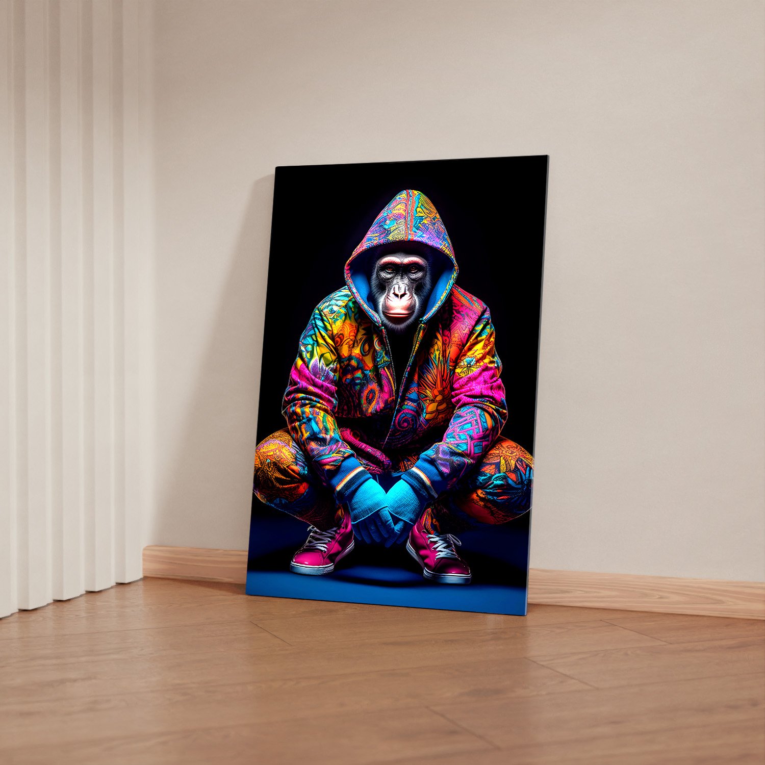 Quadro Decorativo 1 Tela Macaco Estiloso