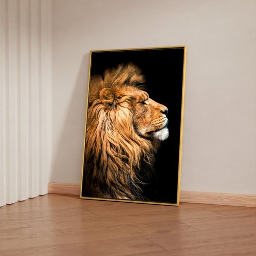 Quadro decorativo 1 tela Animais Leão natureza