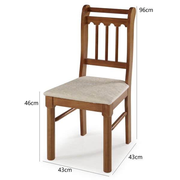 Conjunto De Mesa Madeira Maciça Com 6 Cadeiras União - Mel