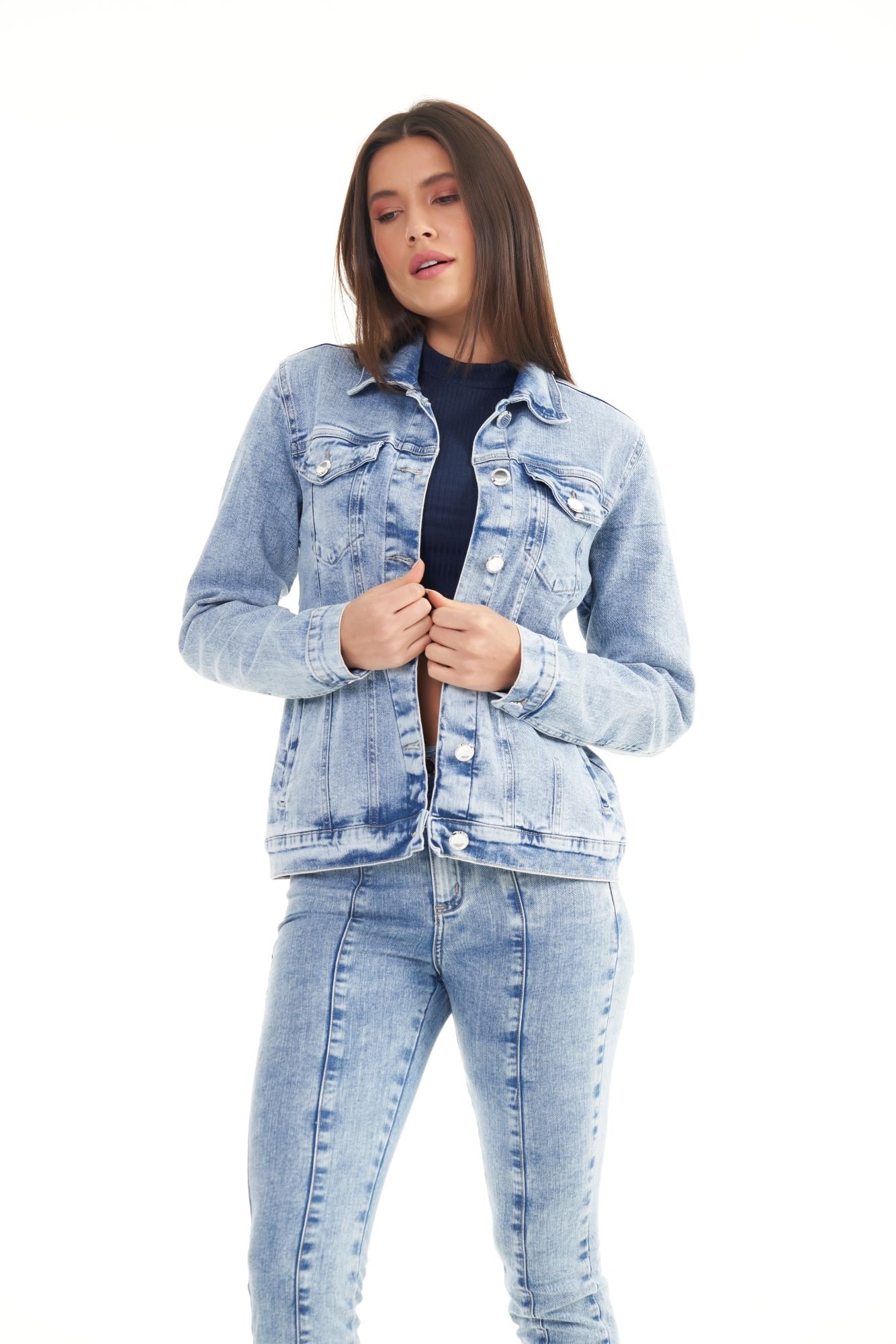 Jaqueta jeans hot sale tradicional feminina