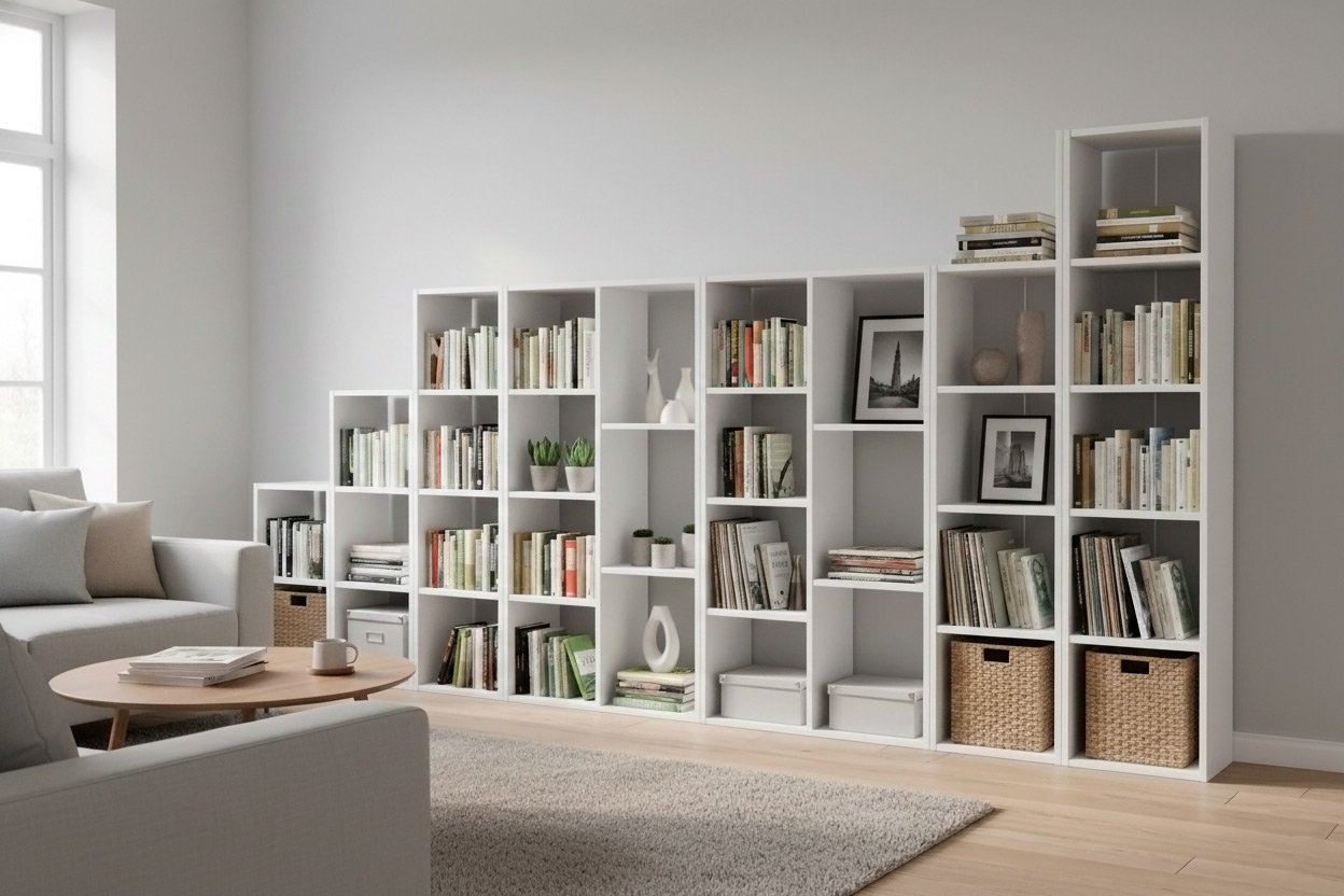 Ambiente decorado com estante Rio