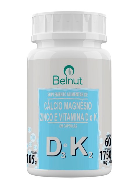 CÁLCIO MAGNÉSIO ZINCO E VIT.D3 E K2 BELNUT CÁLCIO MAGNÉSIO ZINCO E VIT.D3 E K2 BELNUT