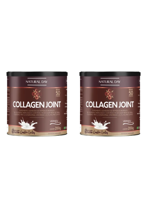 kit 2 collagen joint natural day 200g quatro leites 50 doses