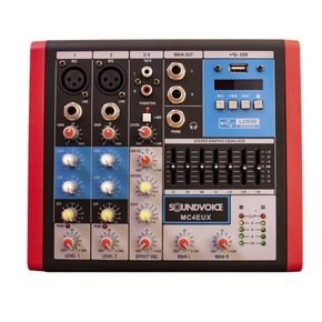 mesa de som analogica soundvoice mc4 eux usb 04 canais 828
