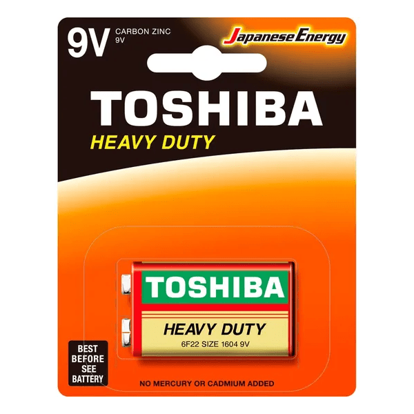 Bateria 9V Toshiba Carbon Zinc Longa Duração Bateria 9V Toshiba Carbon Zinc Longa Duração