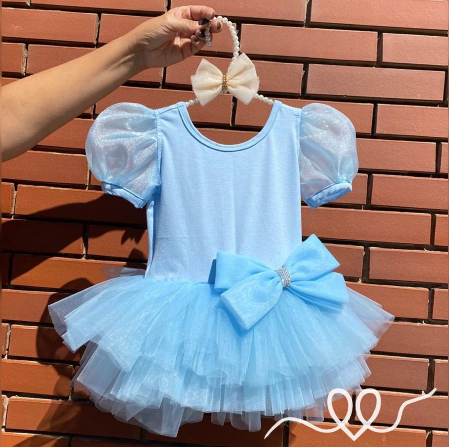 Vestido Tutu Manga Princesa Azul Vestido Tutu Manga Princesa Azul