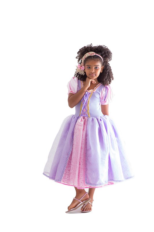Fantasia Infantil Princesa Rapunzel Luxo