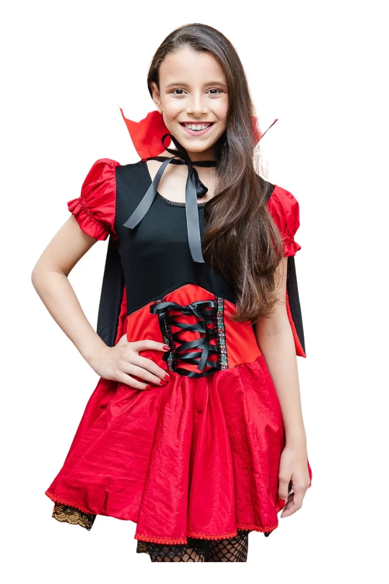 Halloween 2023 Fantasia Vampirinha Infantil Luxo Maravilhoso