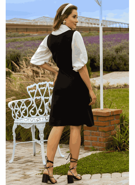Vestido preto com camisa cheap