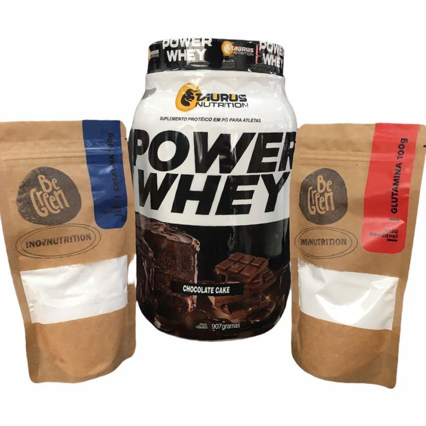 Kit Power Whey Taurus 907g + Creatina 100g Inov + Glutamina 100g Inov Nutrition Kit Power Whey Taurus 907g + Creatina 100g Inov + Glutamina 100g Inov Nutrition