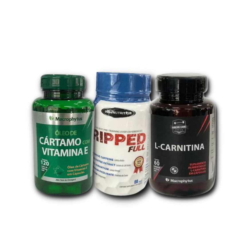 Kit L-Carnitina + Óleo de Cártamo + Termogênico Ripped Full Kit L-Carnitina + Óleo de Cártamo + Termogênico Ripped Full