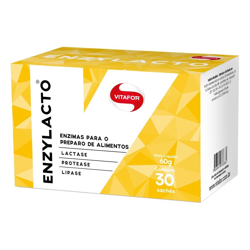 Enzylacto Mix de Enzimas 30 Sachês 2g Vitafor 60g Enzylacto Mix de Enzimas 30 Sachês 2g Vitafor 60g