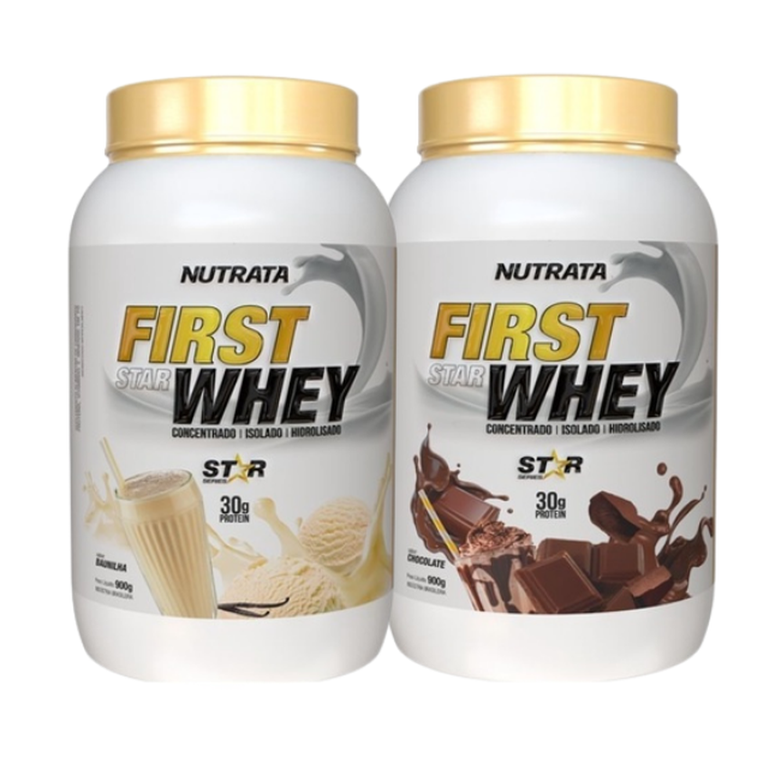 Kit 2x First Star Whey Hipercalorico Nutrata 900g Cada Kit 2x First Star Whey Hipercalorico Nutrata 900g Cada