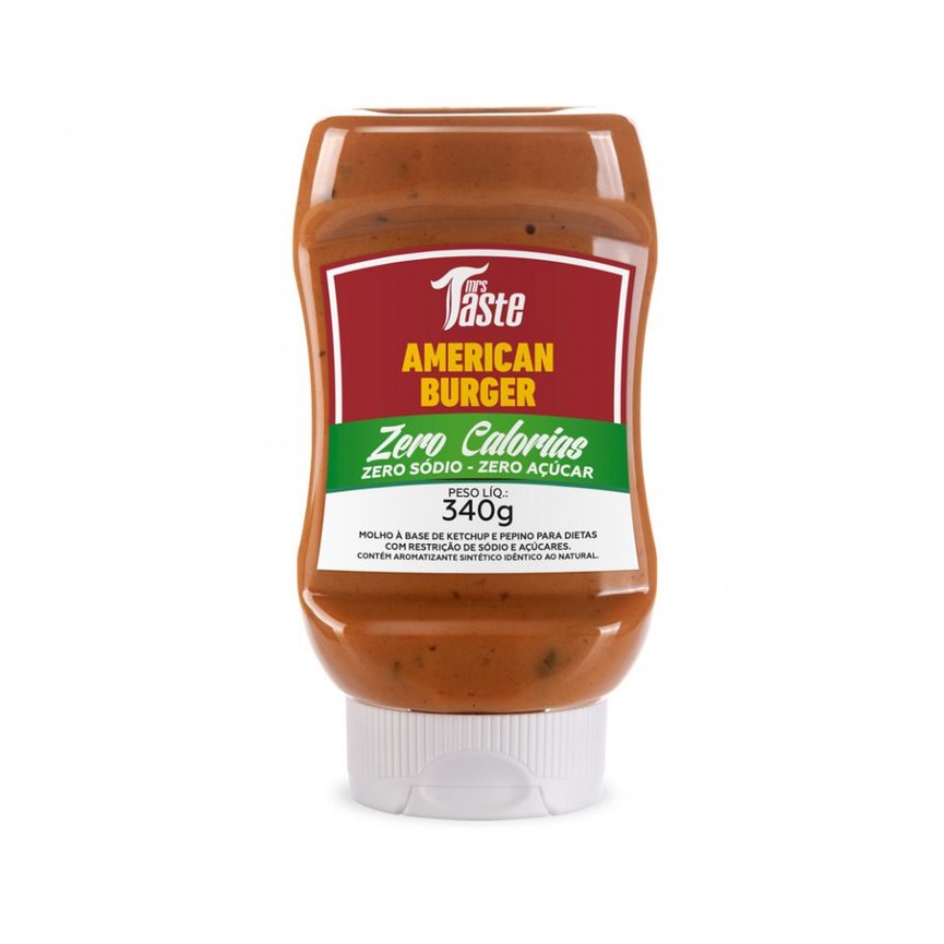 Molho American Burger Zero Calorias 340g Mrs Taste Molho American Burger Zero Calorias 340g Mrs Taste