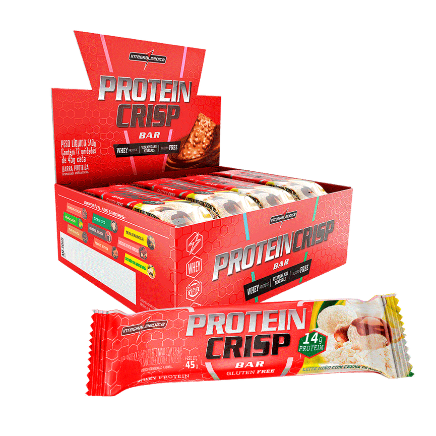 Protein Crisp Bar 45g Barra de Proteína Unitária Integralmedica Protein Crisp Bar 45g Barra de Proteína Unitária Integralmedica