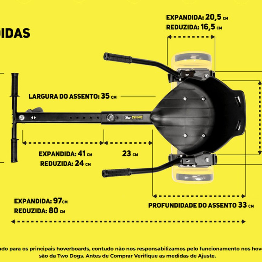 Go Kart Drift - Amarelo - Carrinho Para Hoverboard - Aço - 1849 - Two Dogs  em Promoção na Americanas