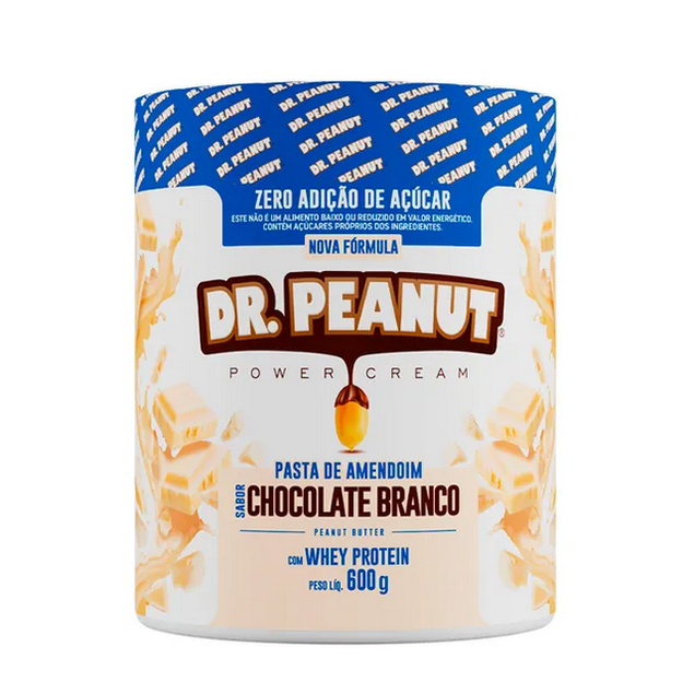 Pasta de Amendoim Paçoca com Whey Protein Dr. Peanut 600g - novidadesaudavel