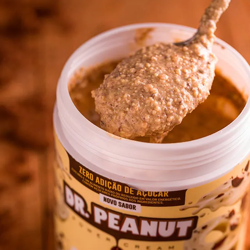 Pasta de Amendoim Dr Peanut Cookies & Cream c/ Whey Protein 600g Único
