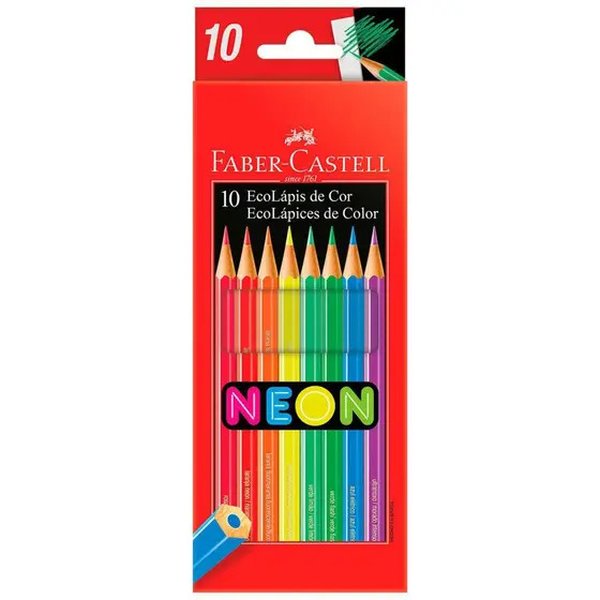 Lápis de cor Faber-Castell Neon com 6 cores