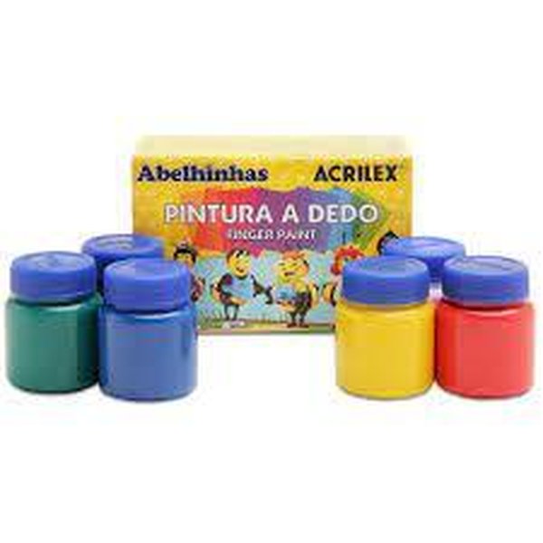 Tinta Guache Acrilex  Lister - Tinta Guache - 6 Cores - Pintura a Dedo -  30 ml - Acrilex - Acrilex