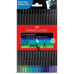 Lápis de cor EcoLápis Faber-Castell SuperSoft com 12 Cores Metálicas