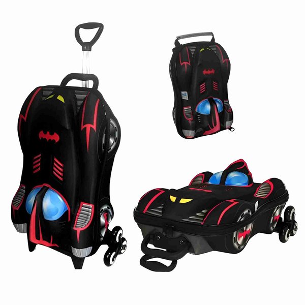 Mochila com Rodas + Lancheira Batman Chrome Wheels 3D Diplomata na  Papelaria Art Nova