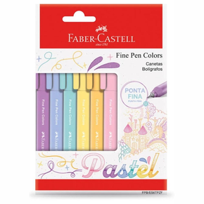 Caneta Fineliner - Faber Castell - Cores Tons Pastel 0,4mm - Papelaria Arte  de Pintar