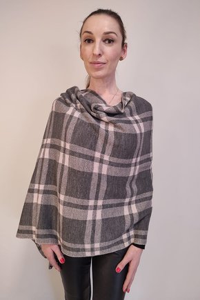 Poncho Xadrez Preto/branco