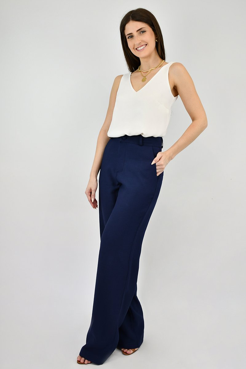 Calça corte reto on sale